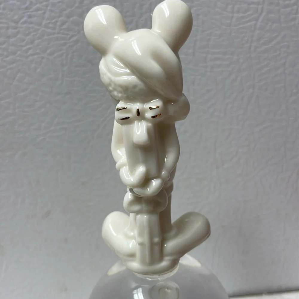 Disney Mickey Mouse Santa Lenox Porceline Glass Bell Figurine 1997 Christmas